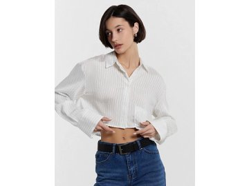 Рубашка женская укороченная в полоску Марк Формель