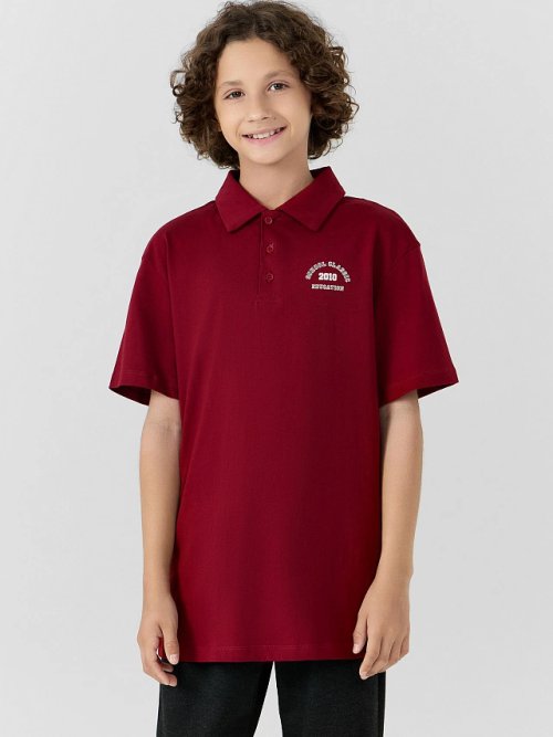 Поло для мальчиков бордовое, фото 1 из 10