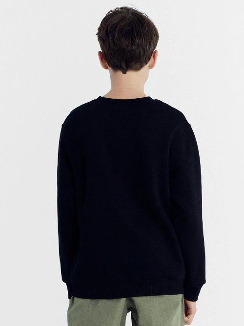 Джемпер для мальчиков черный с принтом аниме, фото 3 из 4