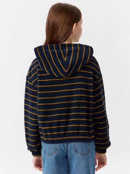 Худи для девочек синее в полоску, фото 2 из 6