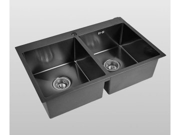 Мойка кухонная WISENT из нержавеющей стали с сифоном WS7850B-S (графит)