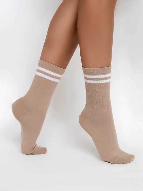 Носки женские бежевые длинные, фото 2 из 9