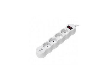 Сетевой фильтр maxvi sp-230a 4 гнезда, 2xusb-a, 3м, (белый)