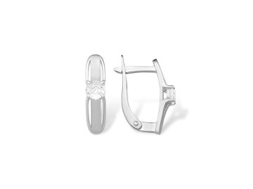 Серьги с английским замком Efremov, серебро 925 проба, вставка фианит