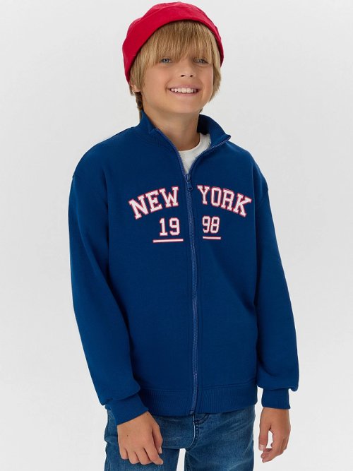 Толстовка для мальчиков синяя на молнии, фото 8 из 8