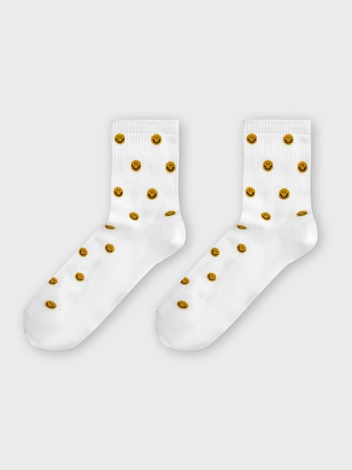 Носки мужские белые со смайликами, фото 5 из 18