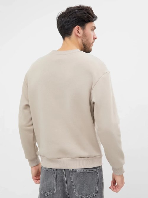 Теплый джемпер в расцветке "капучино" и принтом белого цвета, фото 3 из 3