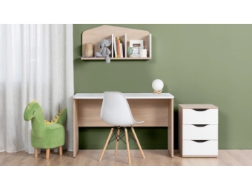 Стол письменный Luna, цвет Дуб Медовый + Белый Премиум