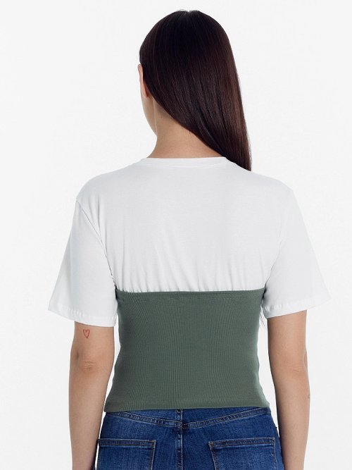 Джемпер женский бело-зеленый, фото 3 из 5