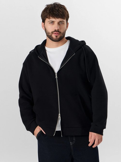 Толстовка мужская черная на молнии, фото 7 из 8