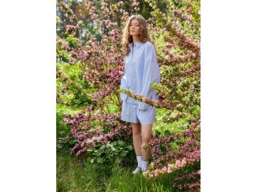 Рубашка женская голубая в полоску