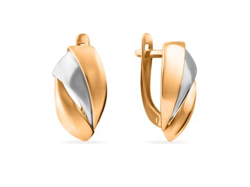 Серьги с английским замком SANIS, красное золото 585 проба