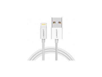 Кабель usb - lightning ugreen us155-20730 (lightning, 2.4a, 2 м, белый) Электросила