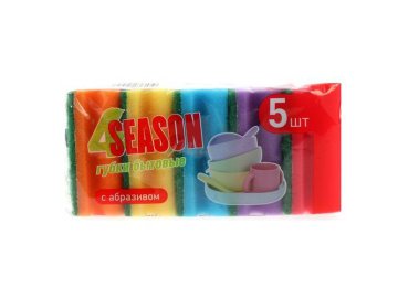 Губки 4SEASON профильные бытовые 95 х 65 х 39 мм, 5 шт в Минске Мила