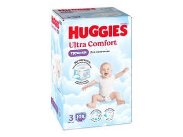 Трусики-подгузники HUGGIES Ultra Comfort Boy Box 3 (108 шт) со скидкой в магазинах 5 элемент