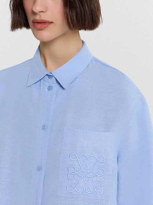 Рубашка женская голубая, фото 4 из 5