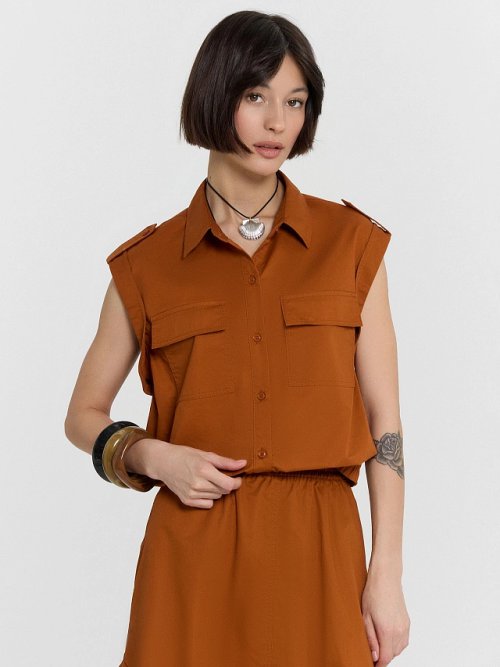 Блузка женская коричневая, фото 7 из 8