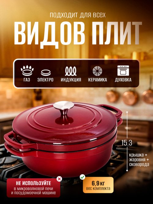 Жаровня чугунная эмалированная Gourmet, фото 3 из 18