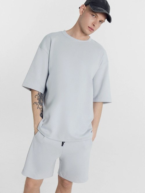 Комплект мужской (футболка, шорты) в сером цвете, фото 7 из 7