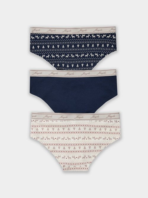 Трусы шорты женские новогодние в наборе, 3 шт, фото 2 из 11