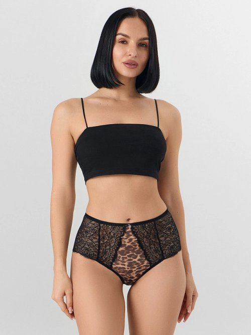 Трусы женские с леопардовым принтом кружевные, фото 1 из 8