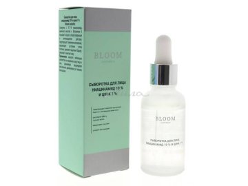 Акции Милы Ольшаны Только в сети «Мила» - Сыворотка для лица BLOOM Cosmetics ниацинамид 10% и цинк 1%, 30 мл