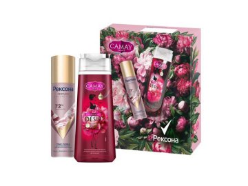 Подарочный набор CAMAY Гель для душа, 250 мл + РЕКСОНА антиперспирант-аэрозоль, 150 мл Мила