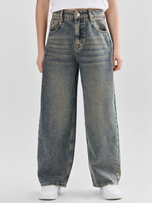 Джинсы для девочек Baggy fit с высокой посадкой, фото 4 из 10