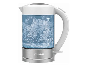 Электрический чайник Hyundai HYK-G9990 (белый/серебристый)