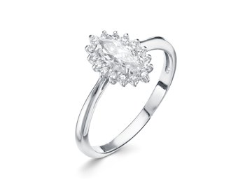 Кольцо декоративное Zlato, серебро 925 проба, вставка фианит 7 Карат