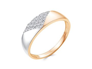 Кольцо декоративное 7 Карат, красное золото 585 проба, вставка фианит