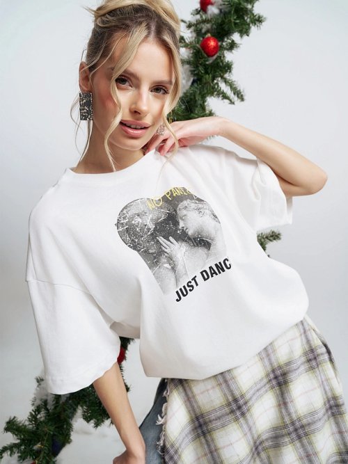 Футболка женская с надписью "No panic. Just dance", фото 1 из 45