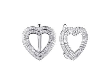 Серьги с английским замком Fresh Jewelry, белое серебро 925 проба, вставка фианит
