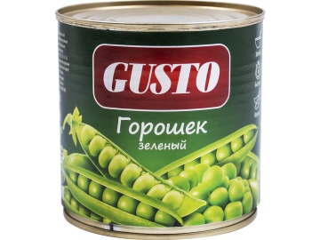 Горошек зел.конс. "GUSTO" (в/с,ж/б) 400г на акции в магазинах Евроопт
