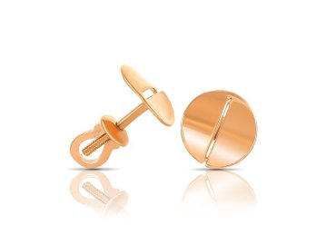 Серьги пусеты TALANT, красное золото 585 проба