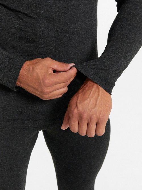 Джемпер "Термо" из бамбука и шерсти с воротником-стойкой в оттенке "антрацит", фото 5 из 27