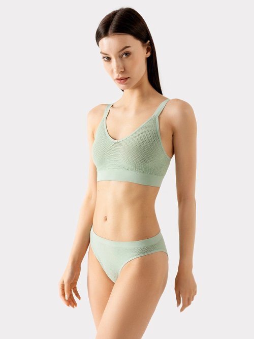 Трусы женские бразилиана в яблочно-мятном цвете, фото 2 из 8