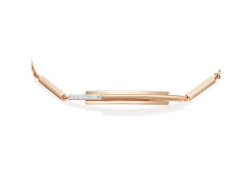 Браслет декоративный Platina Jewelry, красное золото 585 проба, вставка фианит