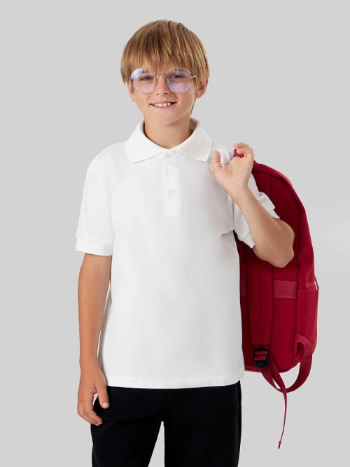 Поло для мальчиков белое, фото 6 из 7