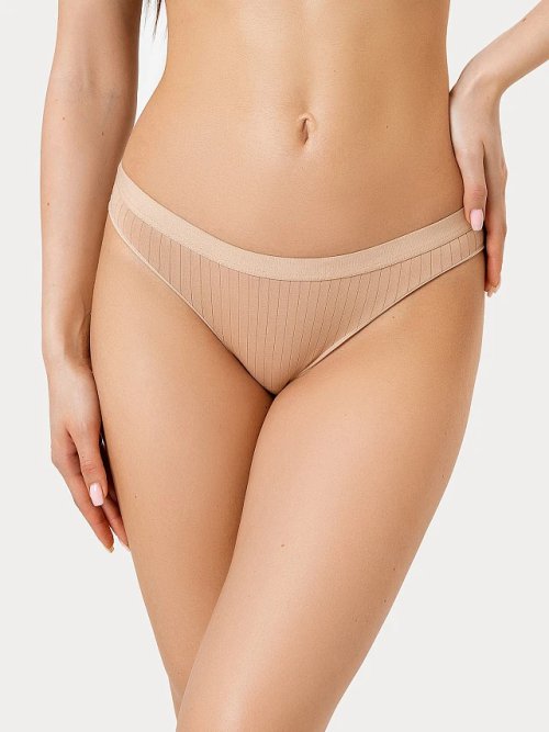 Слип-бикини женские в бежевом оттенке, фото 1 из 4