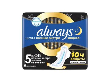 Прокладки женские ALWAYS Ultra Night Экстра защита, 6 шт
