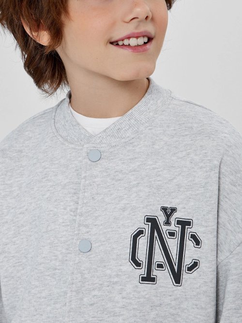 Толстовка для мальчика серая с печатью, фото 5 из 7