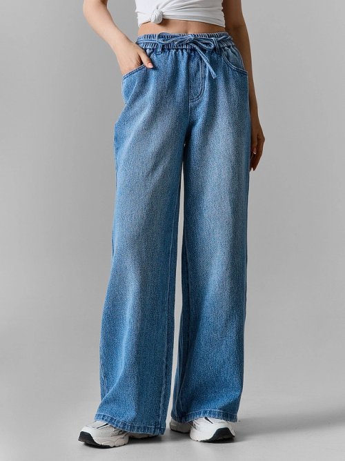 Джинсы женские wide leg синие, фото 3 из 7