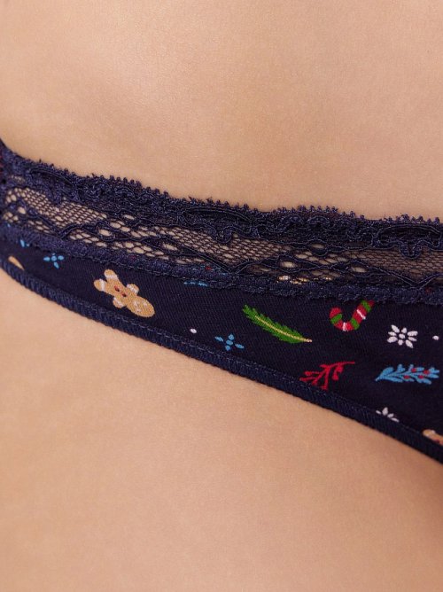 Трусы бикини женские с новогодним дизайном в наборе, 3 шт, фото 6 из 30