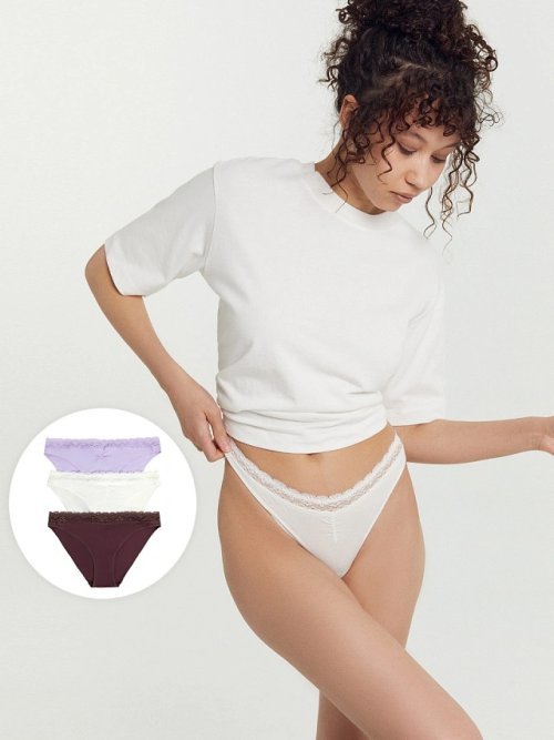 Трусы женские слипы мультипак (3 шт.) в розовом цвете, фото 1 из 30