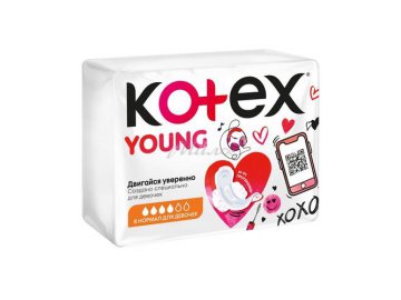 Прокладки гигиенические KOTEX Янг Нормал для девочек, 8 шт