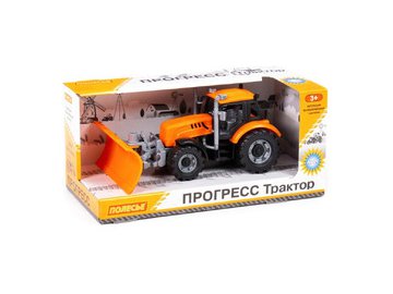 Трактор Полесье Прогресс с лопатой-отвалом инерционный (оранжевый) 91765