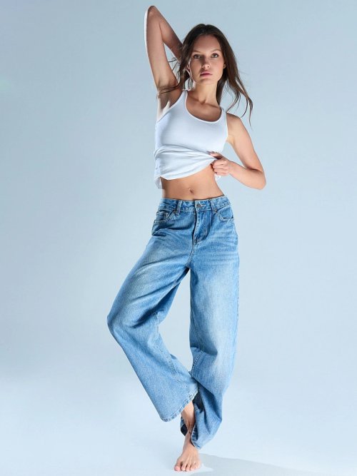 Джинсы женские Baggy fit синие со средней посадкой, фото 2 из 18