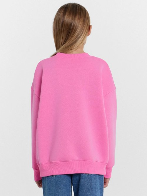 Свитшот для девочек новогодний розовый с Сантой, фото 4 из 5