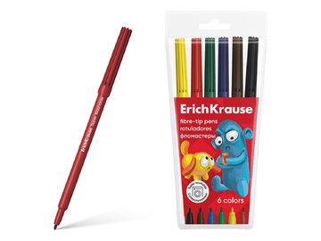 Фломастеры Erich Krause Jolly Friends Super Washable 61830 (6 цв)